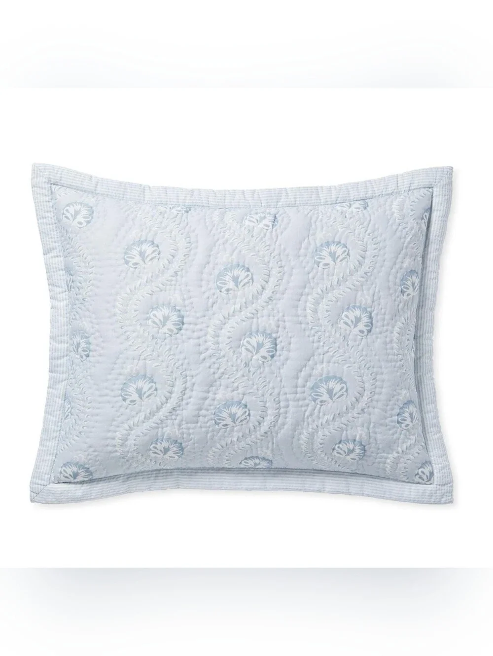 Fairhope Cotton Voile Coverlet By Serena And Lily, Sky Sz Q + BONUS SHAM!